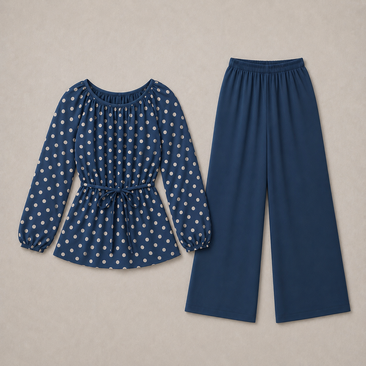 Blue Polka Dot Co-Ord Suit