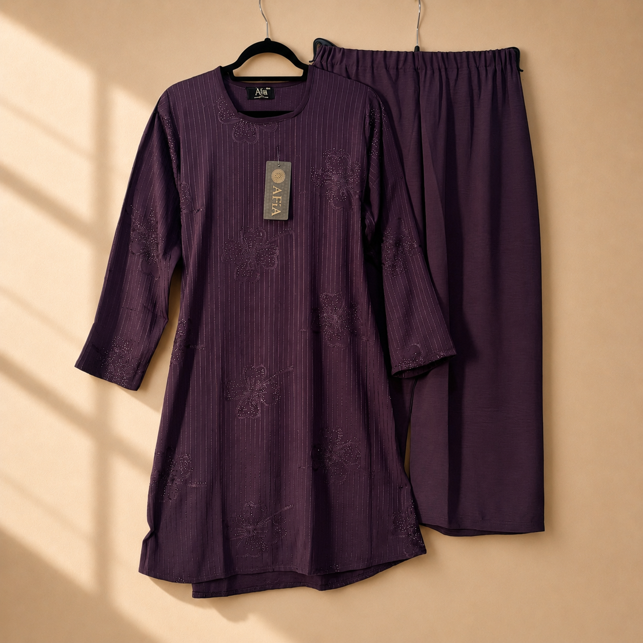 Purple Floral Co-Ord Set with Matching Belt and Pockets