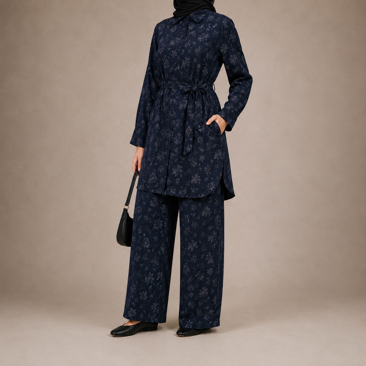 Blue Floral Print Co-ord Set