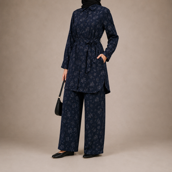 Blue Floral Print Co-ord Set