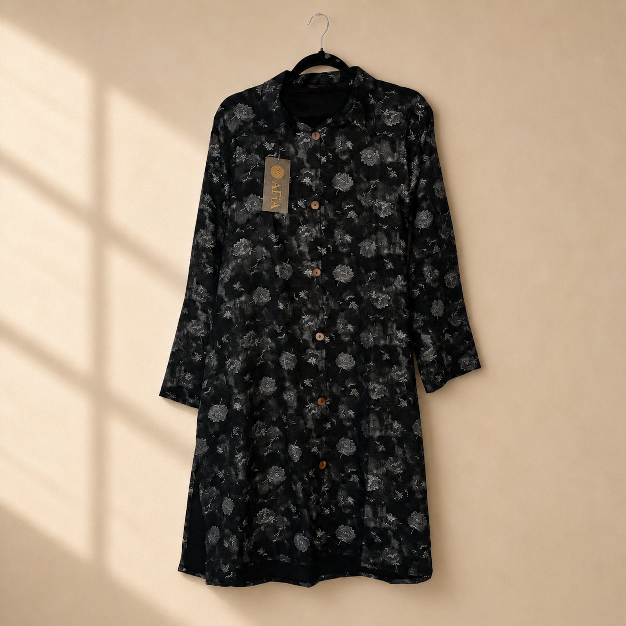 Black Floral Print Co-ord Set