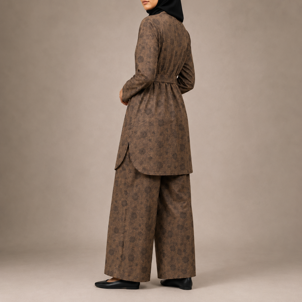 Brown Floral Print Co-ord Set