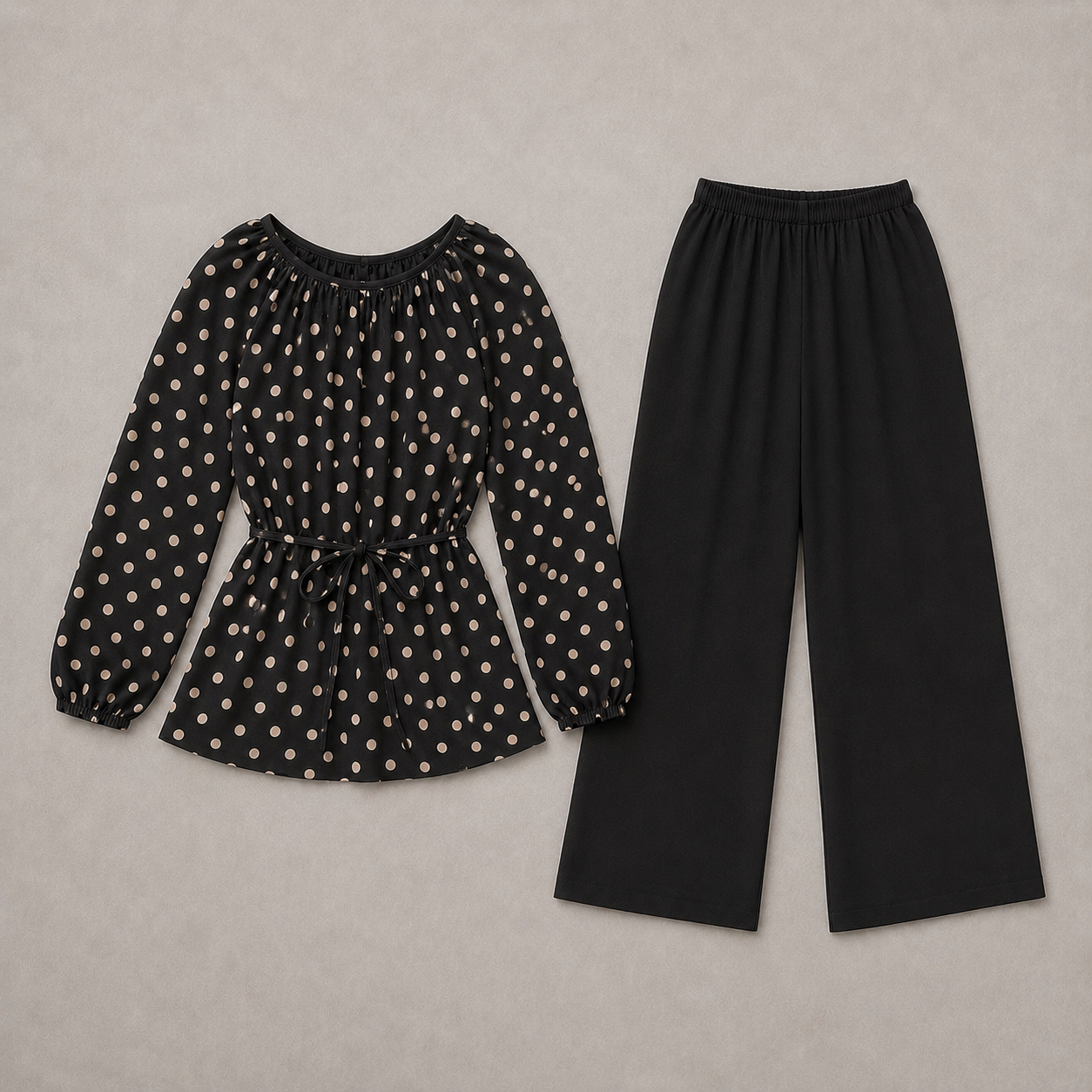 Black Polka Dot Co-Ord Suit